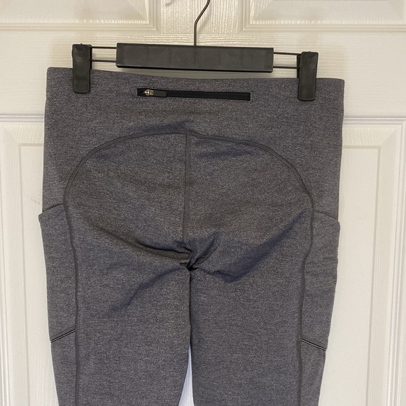 Dark Grey Lululemon size 8 Leggings with side pockets 28.” - Picture 6 of 9